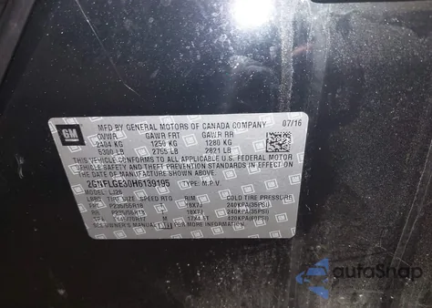 2017 Chevrolet Equinox Premier z USA, uszkodzony, nr VIN 2GNFLGE30H6139195